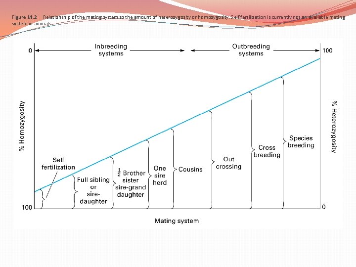 Figure 14. 2 Relationship of the mating system to the amount of heterozygosity or Figure 14. 2 Relationship of the mating system to the amount of heterozygosity or