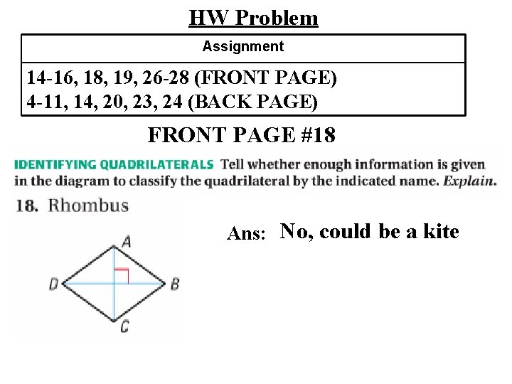 HW Problem Assignment 14 -16, 18, 19, 26 -28 (FRONT PAGE) 4 -11, 14,