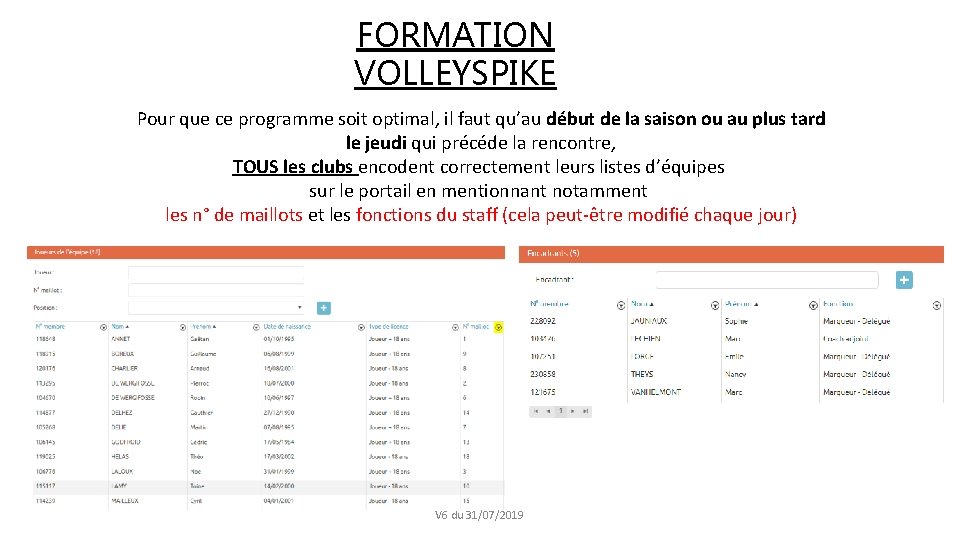 FORMATION VOLLEYSPIKE Pour que ce programme soit optimal, il faut qu’au début de la