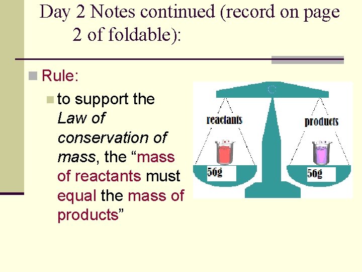 Day 2 Notes continued (record on page 2 of foldable): n Rule: n to