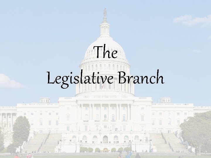The Legislative Branch 