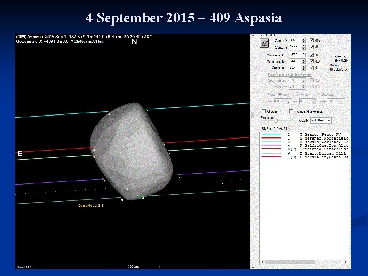 4 September 2015 – 409 Aspasia Chord 3 duration well known, but absolute time