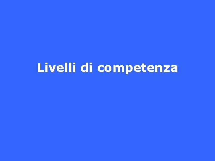 Livelli di competenza 