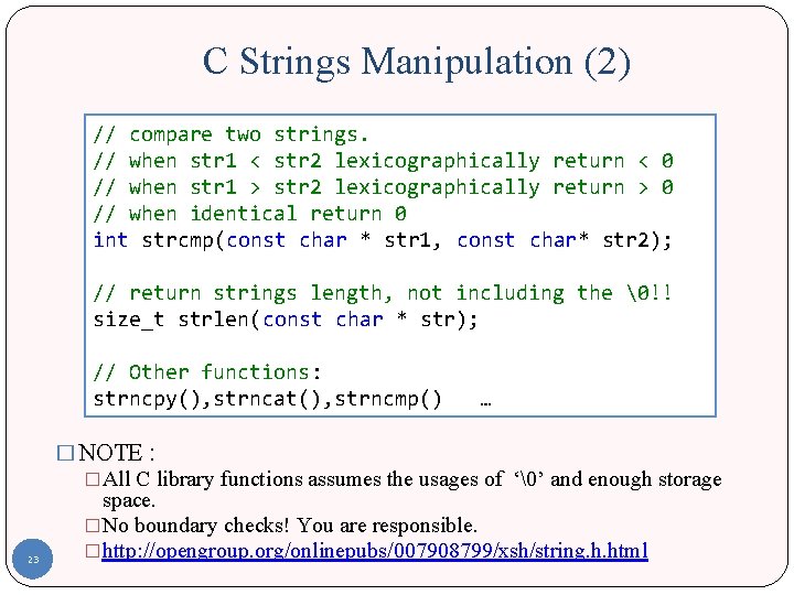 C Strings Manipulation (2) // compare two strings. // when str 1 < str