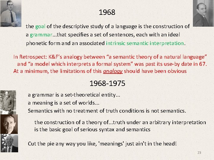 1968 the goal of the descriptive study of a language is the construction of