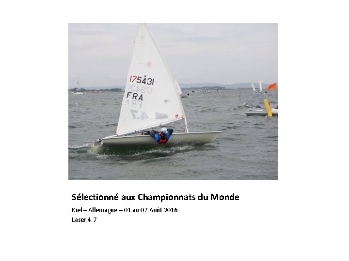 Sélectionné aux Championnats du Monde Kiel – Allemagne – 01 au 07 Août 2016