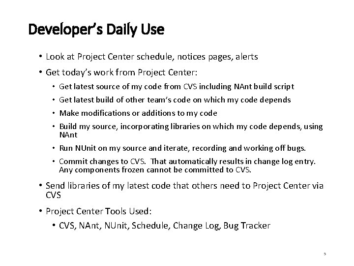 Project Center Use Cases Jim Fawcett Originally prepared