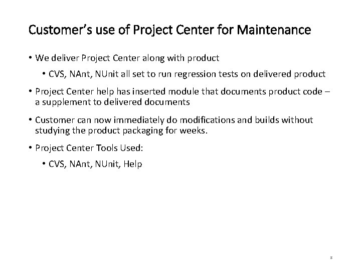 Project Center Use Cases Jim Fawcett Originally prepared
