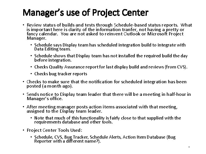 Project Center Use Cases Jim Fawcett Originally prepared