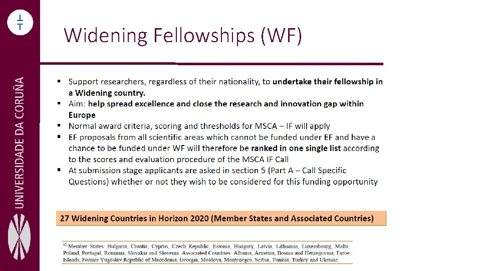 Widening Fellowships (WF) 