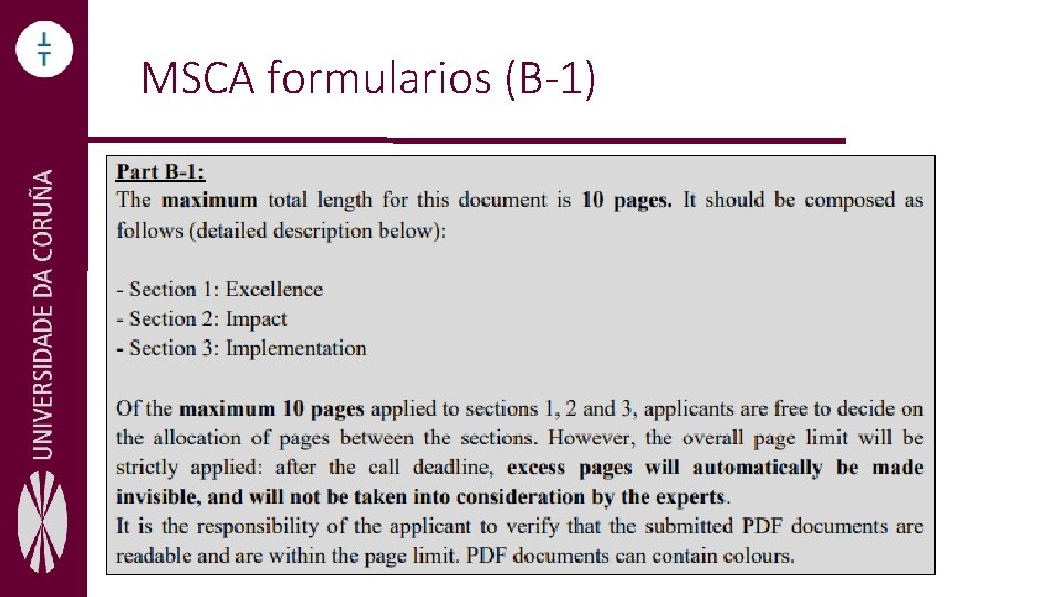 MSCA formularios (B-1) 