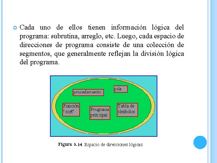  Cada uno de ellos tienen información lógica del programa: subrutina, arreglo, etc. Luego,