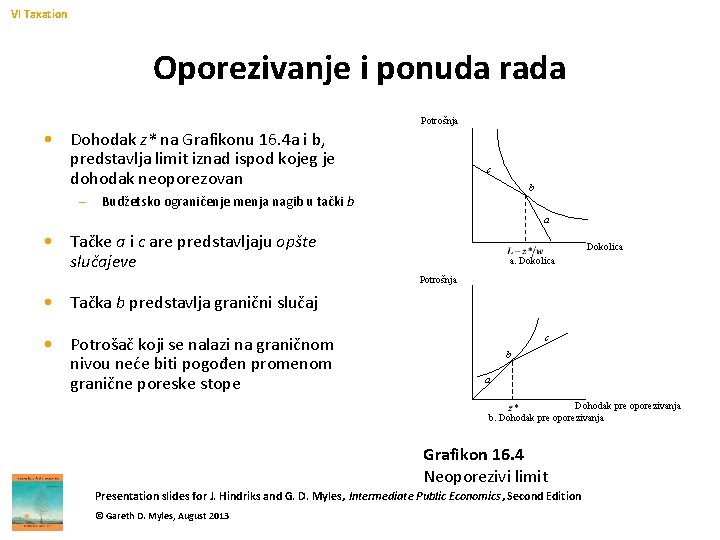 VI Taxation Oporezivanje i ponuda rada Potrošnja • Dohodak z* na Grafikonu 16. 4