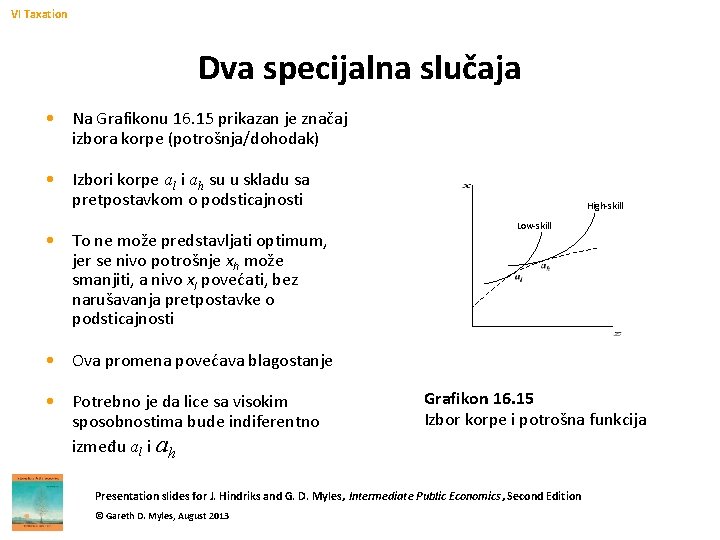 VI Taxation Dva specijalna slučaja • Na Grafikonu 16. 15 prikazan je značaj izbora