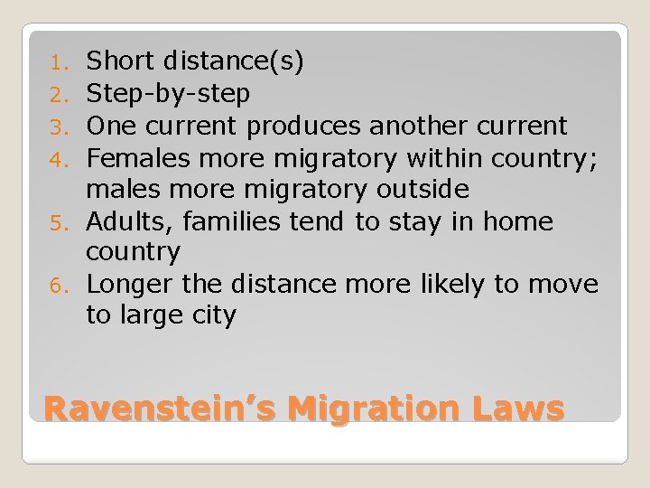 1. 2. 3. 4. 5. 6. Short distance(s) Step-by-step One current produces another current