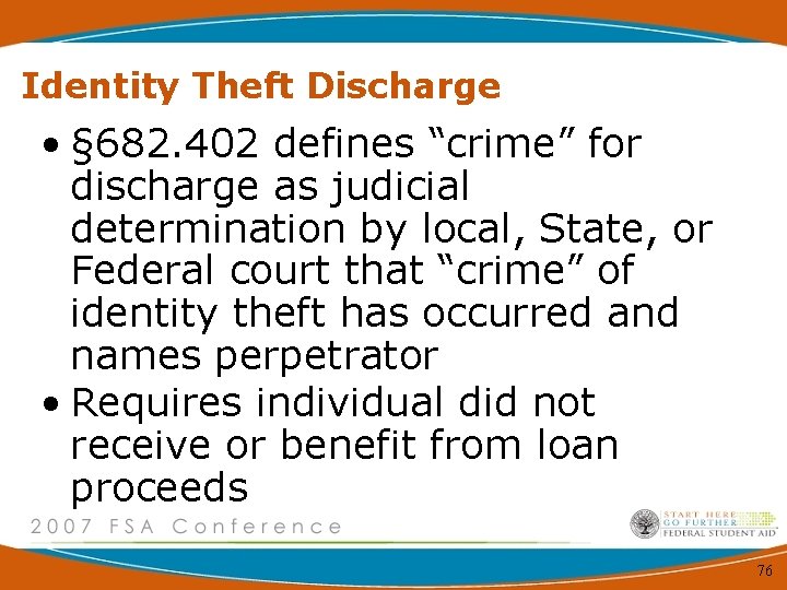 Identity Theft Discharge • § 682. 402 defines “crime” for discharge as judicial determination