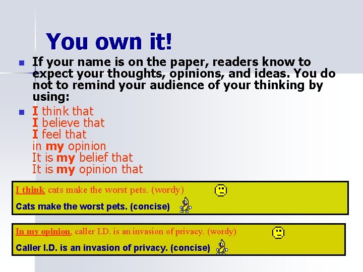 You own it! n n If your name is on the paper, readers know You own it! n n If your name is on the paper, readers know