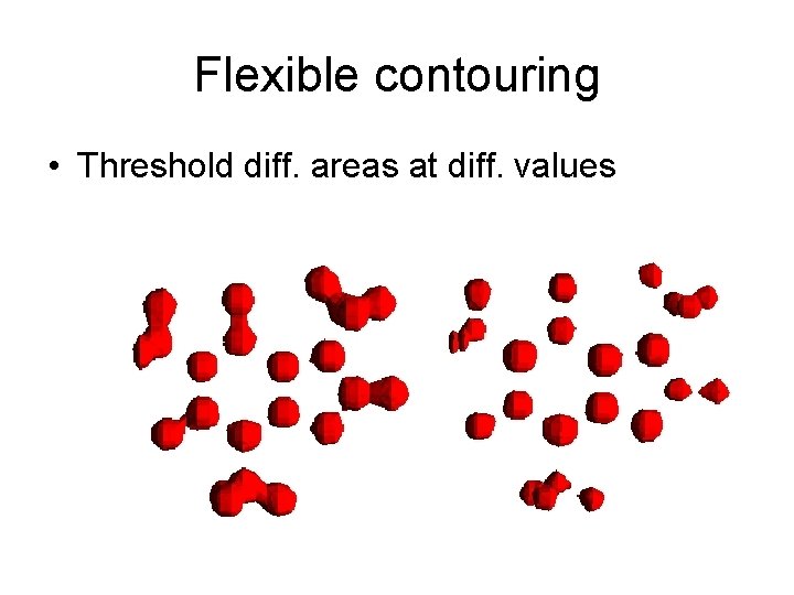 Flexible contouring • Threshold diff. areas at diff. values 