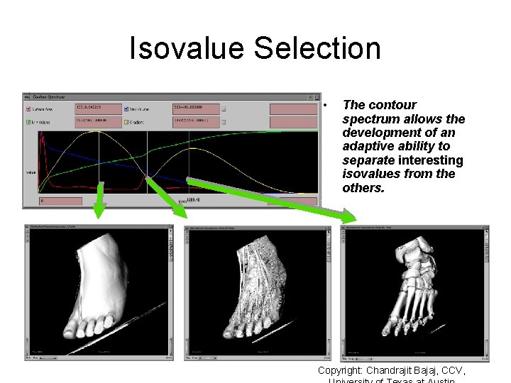Isovalue Selection • The contour spectrum allows the development of an adaptive ability to