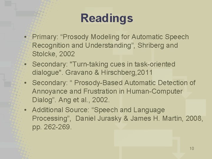 Recognition and Understanding of Prosody Scott Simpson 2122022