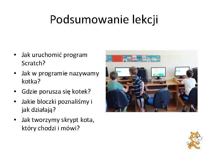 Wprowadzenie do Scratcha Scenariusz zaj komputerowych w klasie