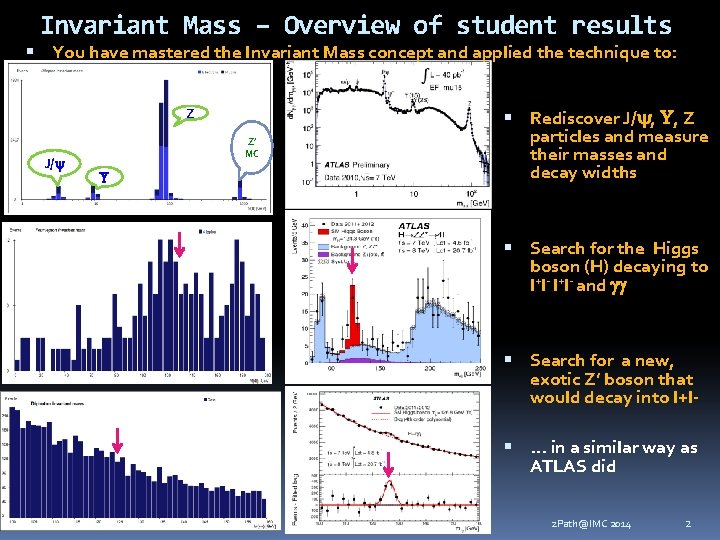 Invariant Mass – Overview of student results You have mastered the Invariant Mass concept