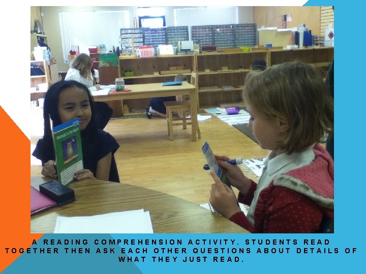 A READING COMPREHENSION ACTIVITY. STUDENTS READ TOGETHER THEN ASK EACH OTHER QUESTIONS ABOUT DETAILS