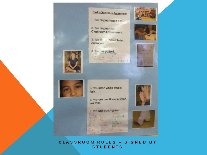 CLASSROOM RULES – SIGNED BY STUDENTS 