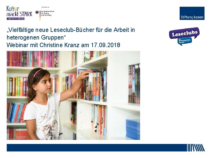 „Vielfältige neue Leseclub-Bücher für die Arbeit in heterogenen Gruppen“ Webinar mit Christine Kranz am