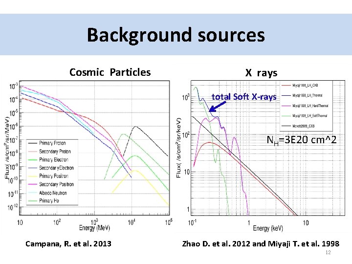 Background sources Cosmic Particles X rays total Soft X-rays NH=3 E 20 cm^2 Campana,