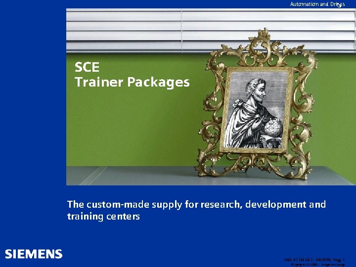 Automation and Drives SCE Trainer Packages The custom-made supply for research, development and Klicken