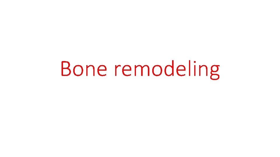Bone remodeling 
