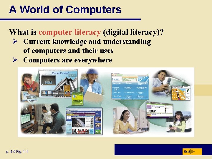 A World of Computers What is computer literacy (digital literacy)? Ø Current knowledge and