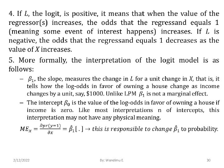  • 2/12/2022 By: Wondimu E. 30 