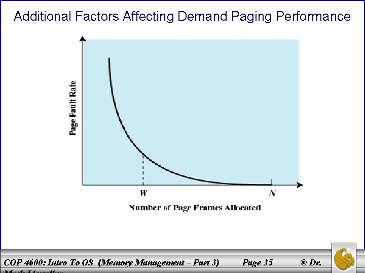 Additional Factors Affecting Demand Paging Performance COP 4600: Intro To OS (Memory Management –