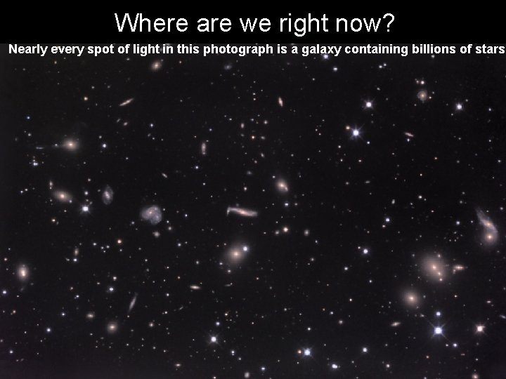 Where are we right now? Nearly every spot of light in this photograph is