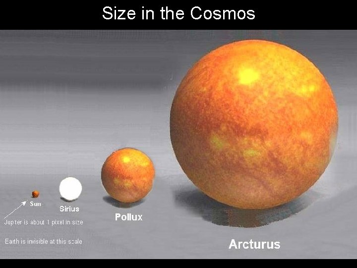Size in the Cosmos 