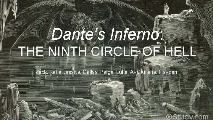 Dante’s Inferno: THE NINTH CIRCLE OF HELL Zack, Katie, Jessica, Dallas, Paige, Luke, Avi,