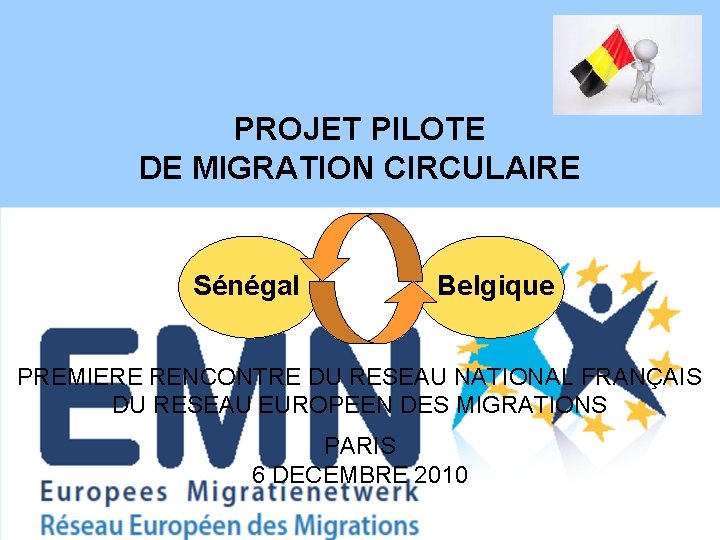 PROJET PILOTE DE MIGRATION CIRCULAIRE Sénégal Belgique PREMIERE RENCONTRE DU RESEAU NATIONAL FRANÇAIS DU