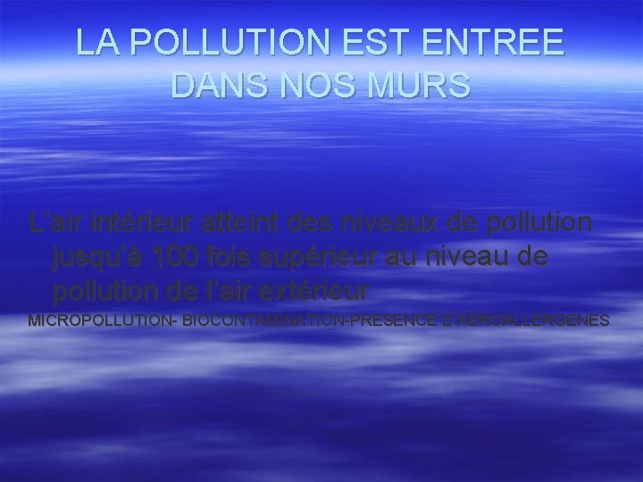 LAIR POLLUTION CHIMIQUE ET ELECTRIQUE DE LAIR LAIR