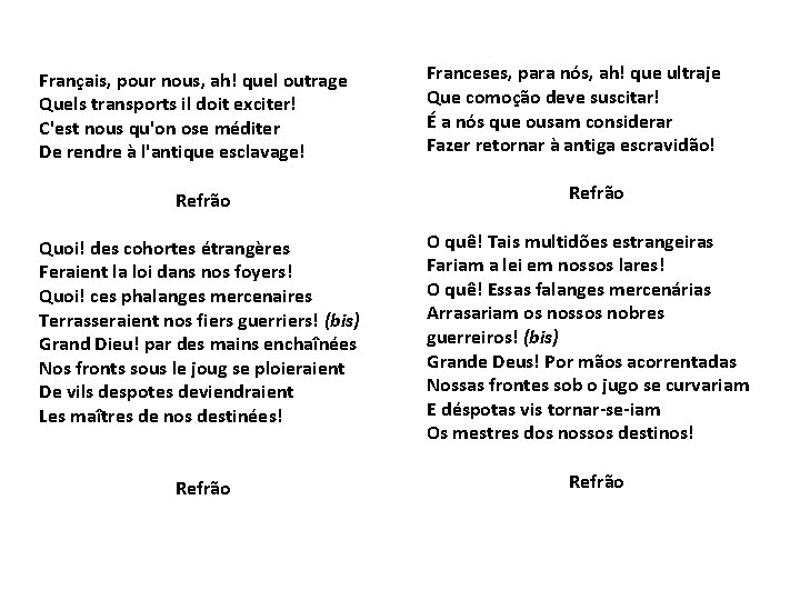Français, pour nous, ah! quel outrage Quels transports il doit exciter! C'est nous qu'on