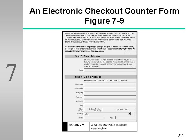 An Electronic Checkout Counter Form Figure 7 -9 7 27 