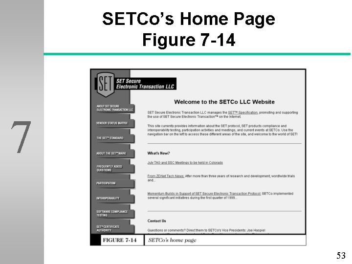 SETCo’s Home Page Figure 7 -14 7 53 