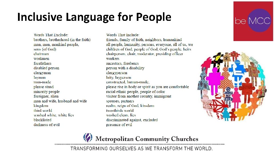Inclusive Language for People Inclusive Language for People