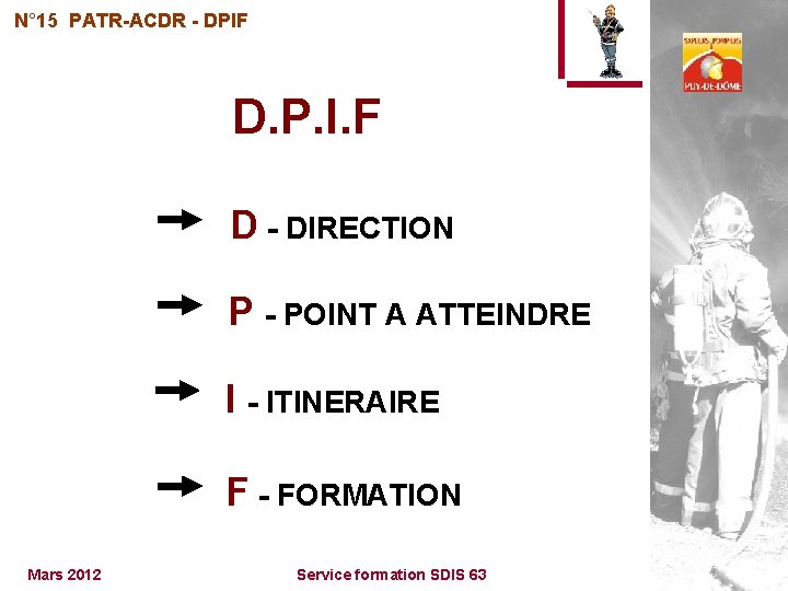 N° 15 PATR-ACDR - DPIF D. P. I. F D - DIRECTION P -
