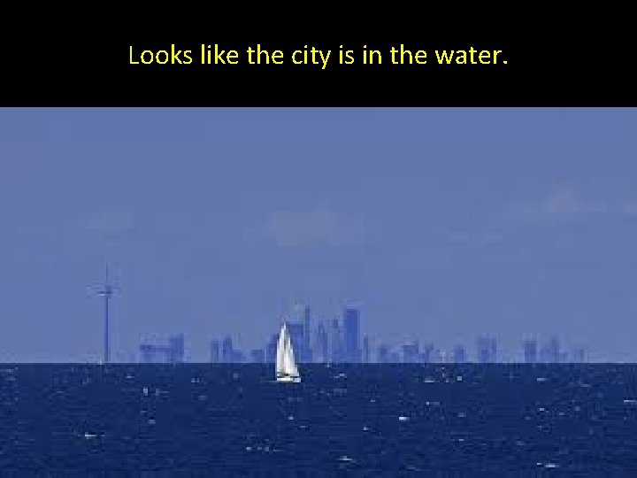 Looks like the city is in the water. 