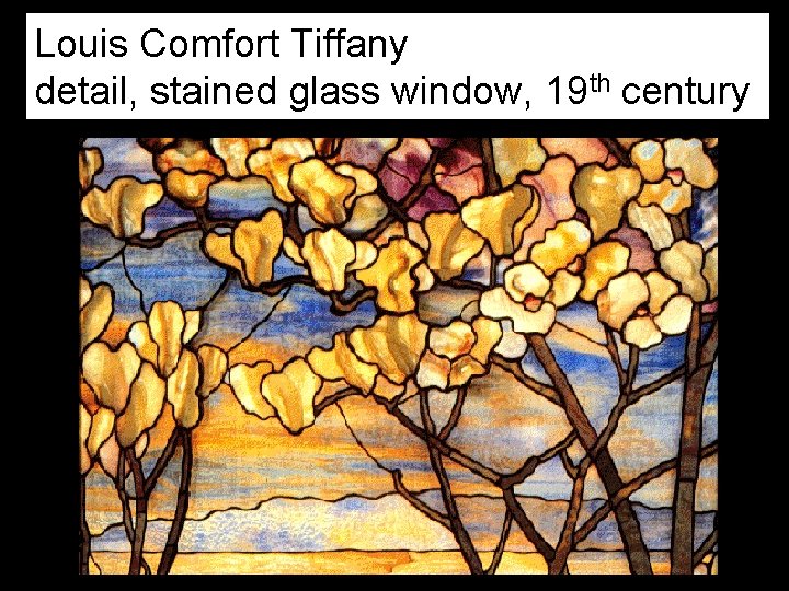 Louis Comfort Tiffany detail, stained glass window, 19 th century 