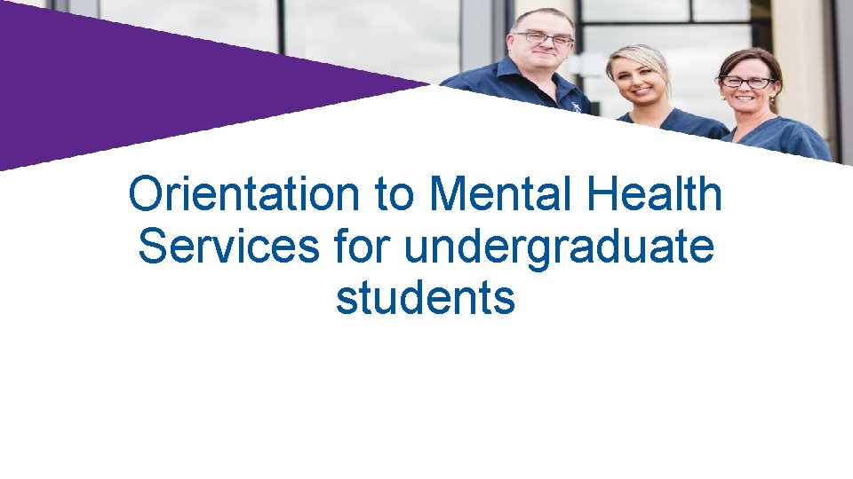 Orientation to Mental Health Services for undergraduate students