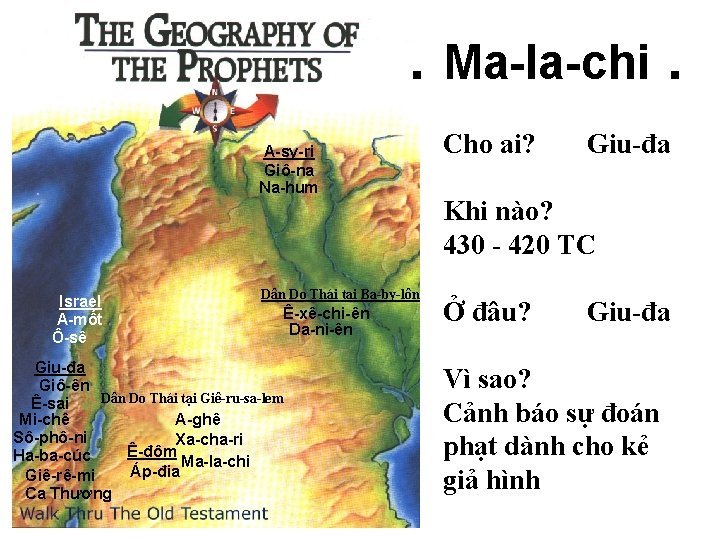 . Ma-la-chi. A-sy-ri Giô-na Na-hum Israel A-mốt Ô-sê Dân Do Thái tại Ba-by-lôn Ê-xê-chi-ên