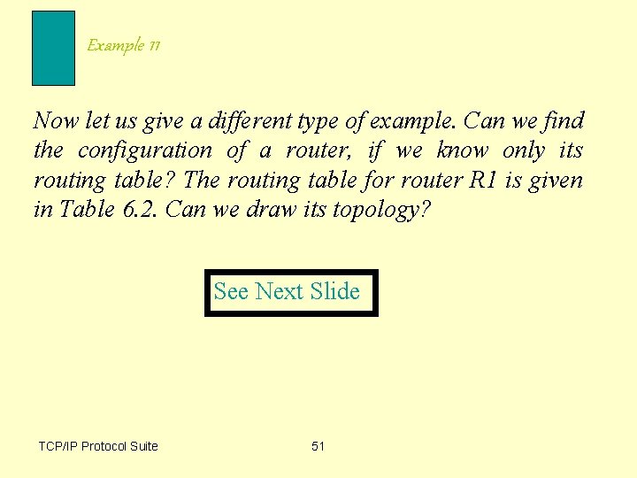 Example 11 Now let us give a different type of example. Can we find